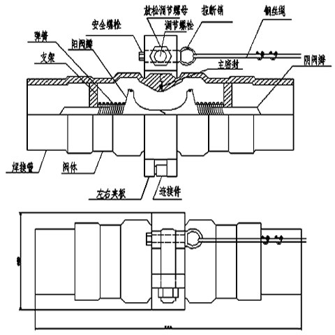法蘭鶴管拉斷閥規格尺寸