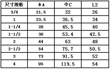 鋁合金快速接頭DP型尺寸